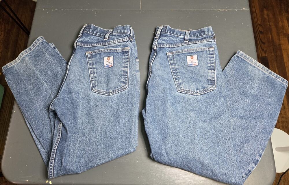 Vintage 2 Tyndale FR Flame Resistant Jeans Made USA 36x29 Workwear Denim LT471